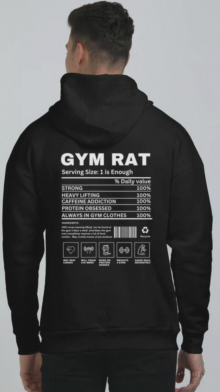 Gym Rat Oversized Hoodie - Black