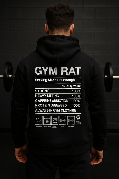 Gym Rat Oversized Hoodie - Black