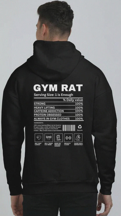 Gym Rat Oversized Hoodie - Black